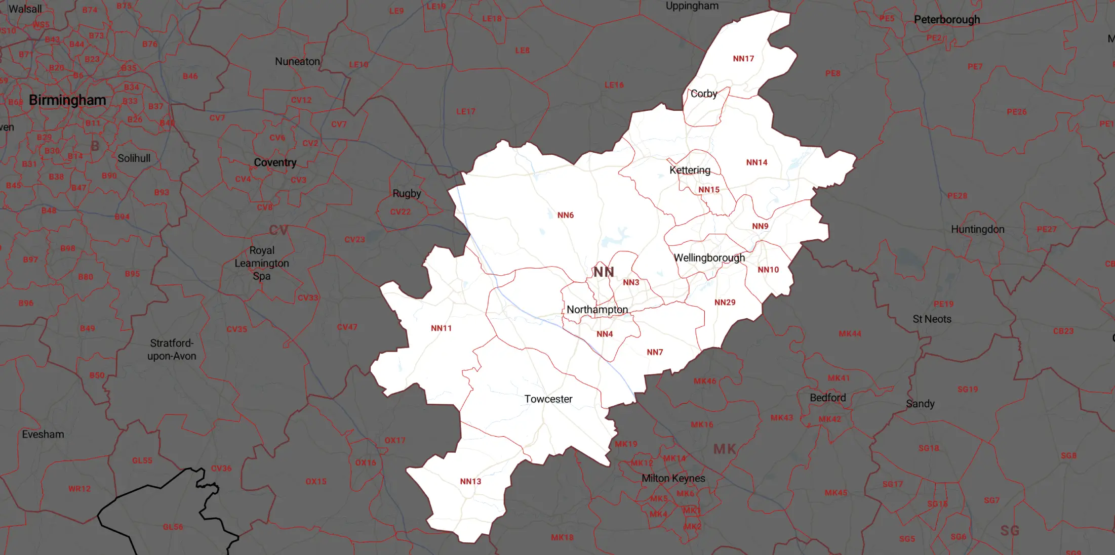 Service Areas Map